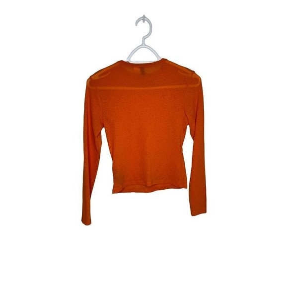 Divided H&M Mesh Long Sleeve Top Orange Medium - Picture 4 of 4